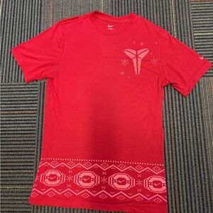 Nike Red Kobe Bryant Mamba Holiday Christmas Graphic Men's T-Shirt